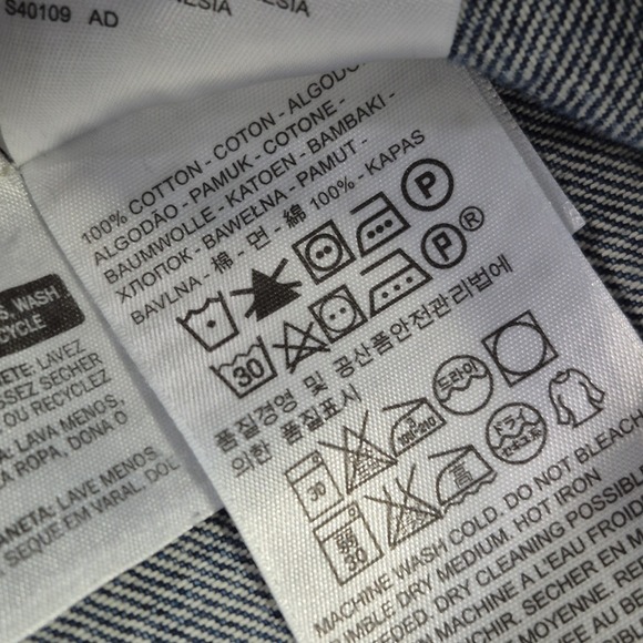 Levis‎ Denim Trucker Jacket Mens XL Bleach Faded Acid Wash Jean 100% Cotton - Picture 5 of 9